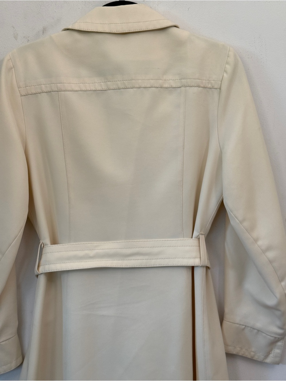 Vintage Women’s Cream Belted Trench Coat S - Picture 4 of 8